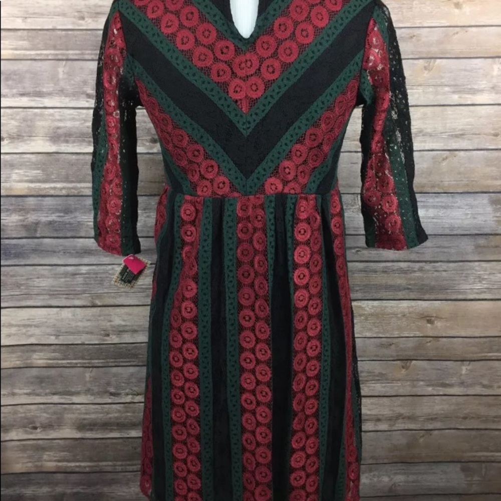 Xhilaration crochet dress xs nwt black green - Picture 3 of 4